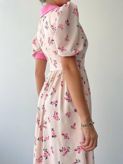 Vesoul Yakalı Midi Boy Elbise