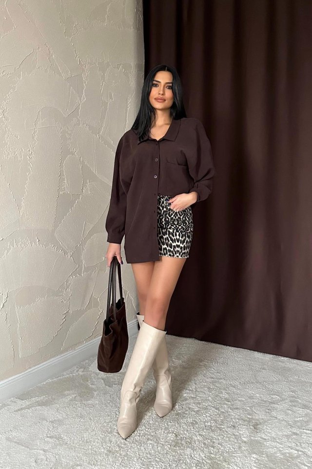 Kahverengi Salaş Gömlek