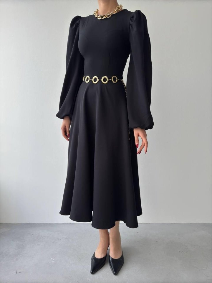 Sali Balon Kol Elbise