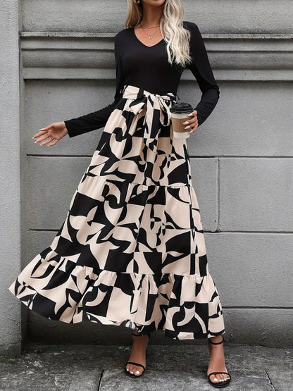 Kadın Uzun Kollu Bisiklet Yaka Uzun Elbise