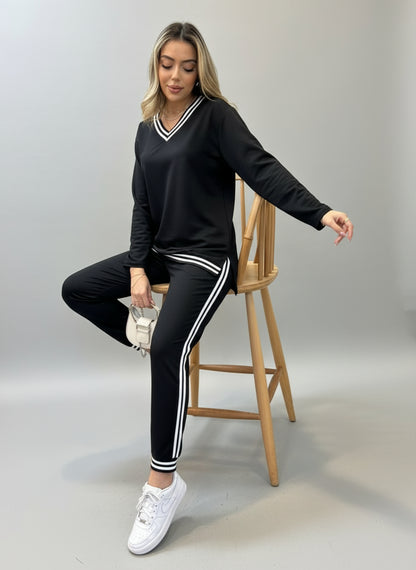 Kadın Yeni Sezon Uzun Kollu Ribana Detay Ikili Takım