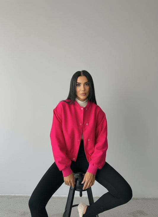 BOMBER MONT CYRUS KUMAŞ - Fuşya