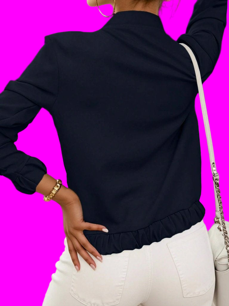 Kadın Uzun Kollu önden Fermuarlı Modal Ceket