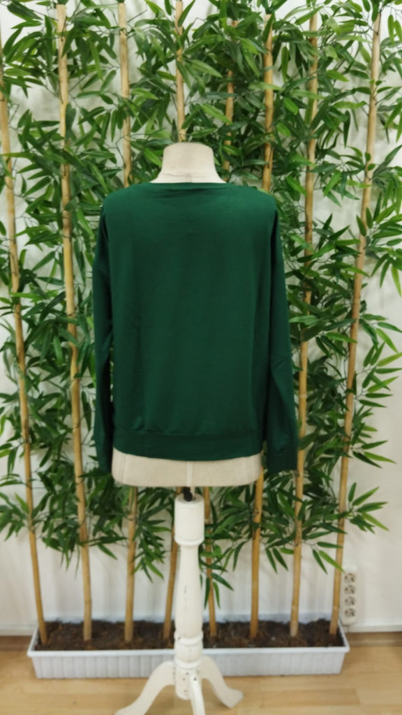 Kadın Uzun Kollu Bisiklet Yaka Desenli Viskon Iki Iplik Bluz