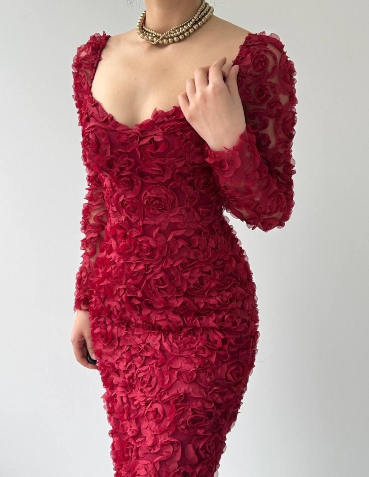 Folers Çiçek Desenli Elbise