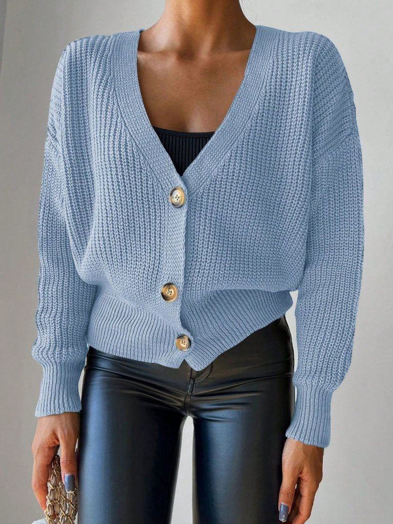 Düğme Detay Triko Bluz