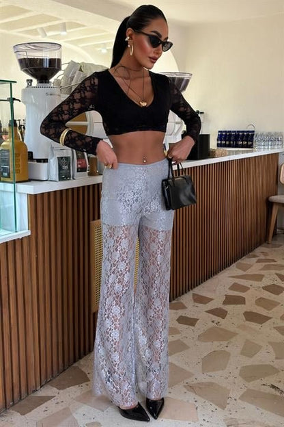 İçi Astarlı Dantel Pantolon 0081