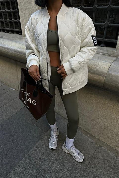 Alisa Oversize Kapitone Bomber Ceket 7058 -08