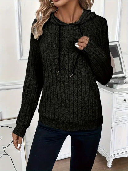 Kadın Uzun Kollu Kapşonlu Bağcıklı şardonlu Kaşkorse Bluz