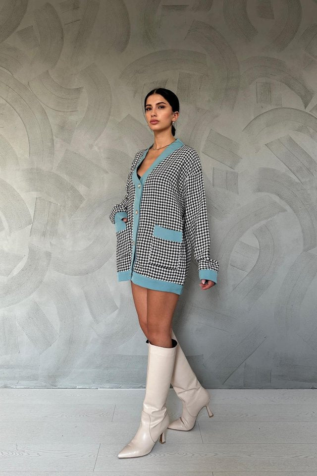 Siyah Atlas Garnili Kazayağı Hırka