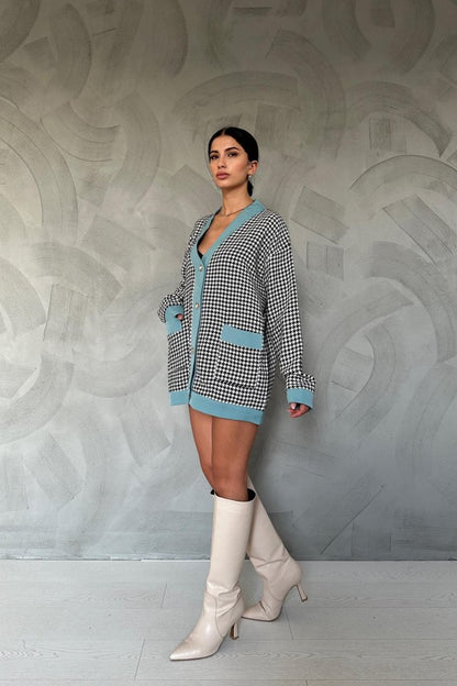 Siyah Atlas Garnili Kazayağı Hırka