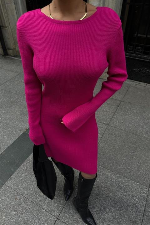 Brigita Sırt Dekolteli Triko Elbise 2532-01