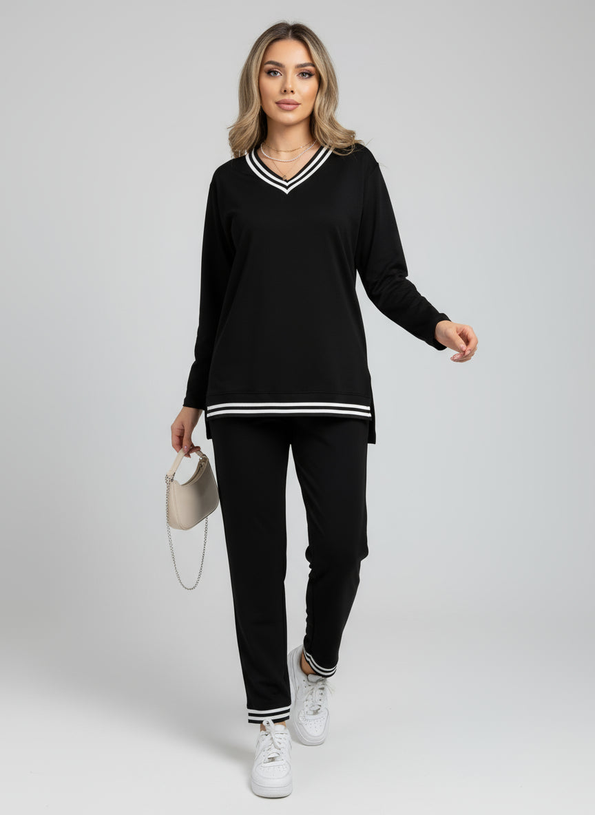 Kadın Yeni Sezon Uzun Kollu Ribana Detay Ikili Takım