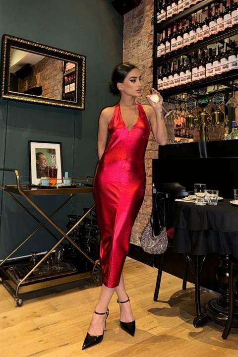 Felicia Sırt Dekolteli Elbise 2583-08