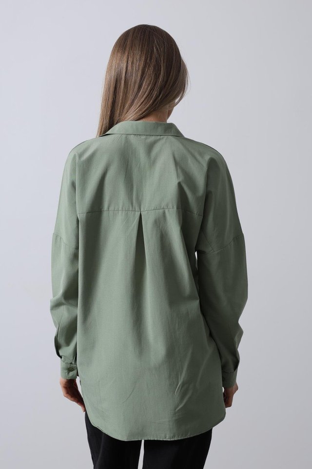 Uzun Kol Gömlek - Haki