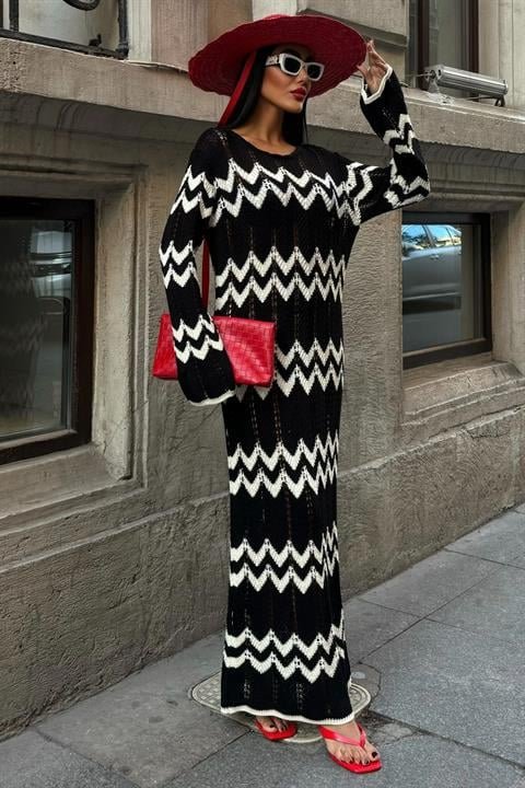 Birit Detaylı Ajurlu Elbise 2839