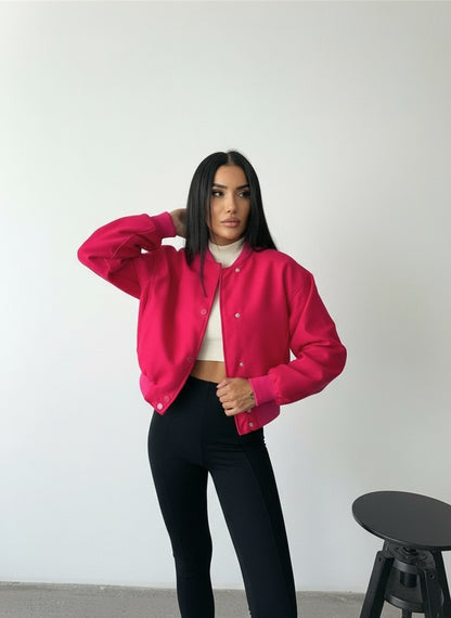 BOMBER MONT CYRUS KUMAŞ - Fuşya